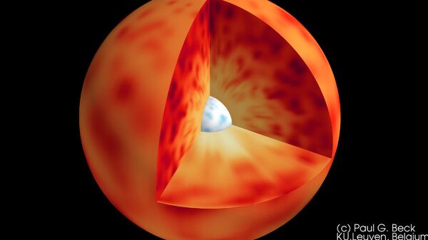 Гелиевое ядро красных гигантов вращается в 10 раз быстрее, чем его внешние оболочки 