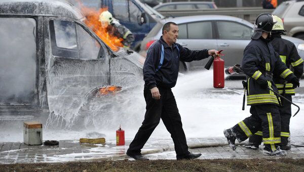 Автомобиль Газель загорелся на Киевском шоссе
