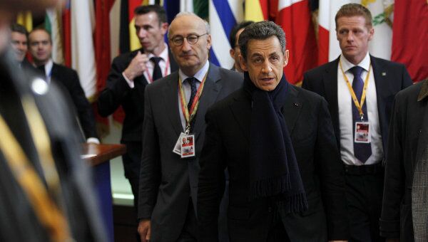 Президент Франции Николя Саркози на саммите глав государств ЕС в Брюсселе