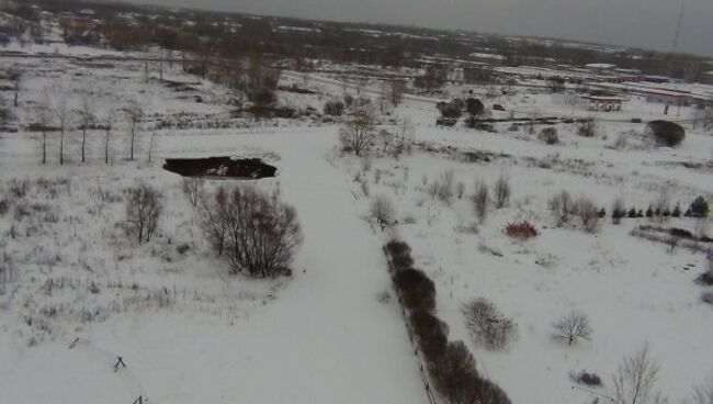 Провал почвы в городе Березники Пермского края