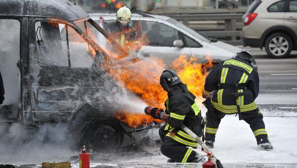 Автомобиль Газель загорелся на Киевском шоссе