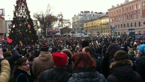Митинг в Петербурге репортер