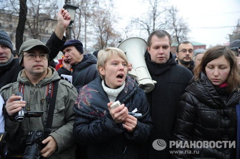 Акция протеста на Площади Революции в Москве