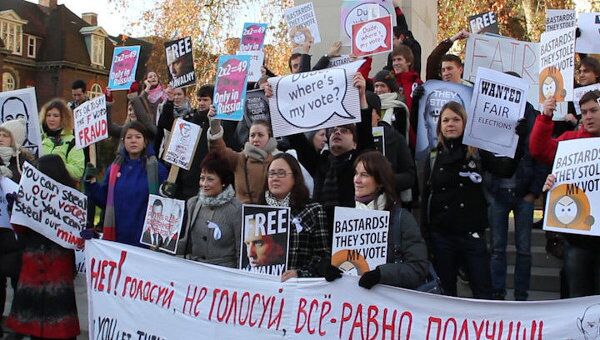 Акция протеста против результатов выборов в России прошла в Лондоне 