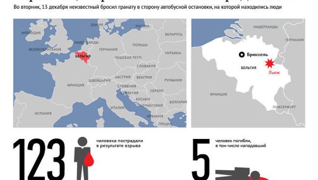 Взрыв в центре бельгийского города Льеж