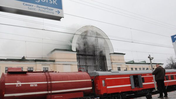 Пожар в здании вокзала в Зеленогорске