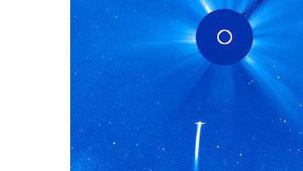 Комета C/2011 W3 (Lovejoy) на снимке коронографа LASCO C3 солнечной обсерватории SOHO