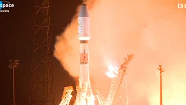 Старт ракеты Союз-СТ с космодрома Куру. Видео запуска