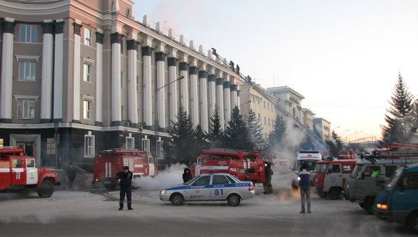 Пожар в здании парламента Бурятии