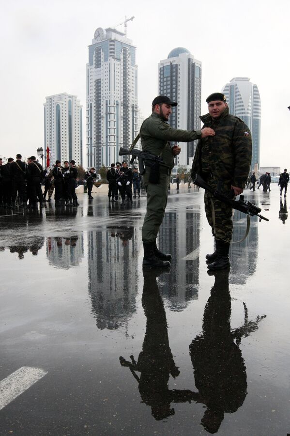 Празднование Дня работника органов внутренних дел РФ в Грозном