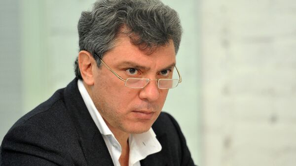 Председатель пятого заседания координационного совета оппозиции, сопредседатель РПР-ПАРНАС Борис Немцов. Архив