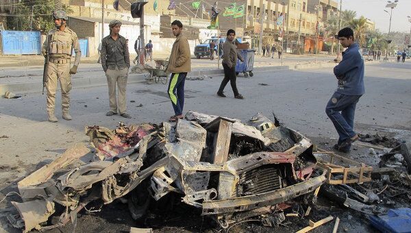 Последствия взрыва в центре Багдада в Ираке 