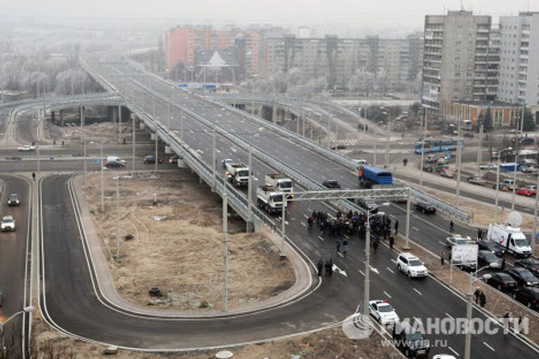 Открытие движения по двухкилометровому мосту через реку Преголя