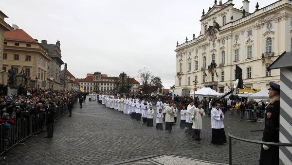 Церемония похорон экс-президента Чехии Вацлава Гавела в Праге 