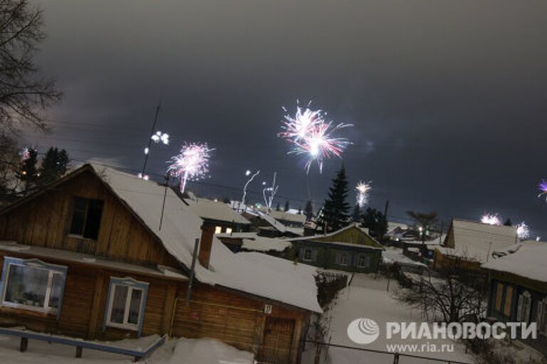 Празднование Нового года в городе Тара Омской области