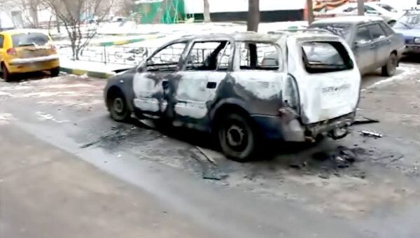 Автомобили сгорели в Москве 