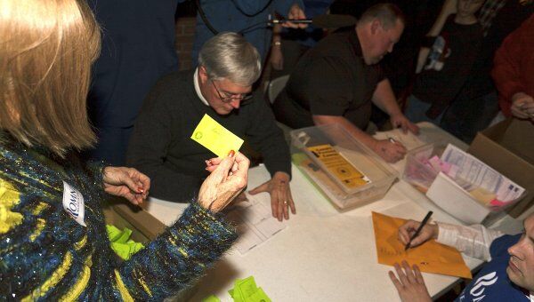 Подсчет голосов после собраний избирателей в Айове
