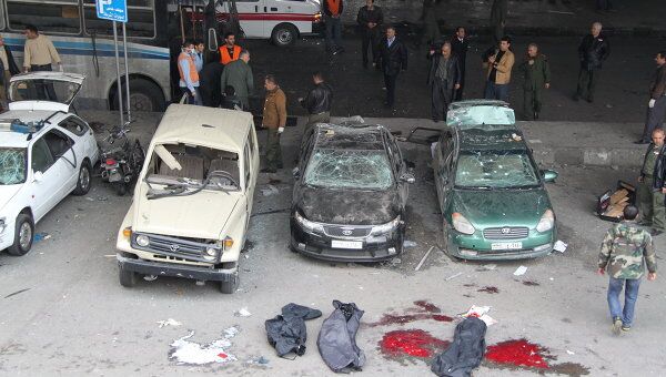 Последствия взрыва в Дамаске 6 января 2012 года