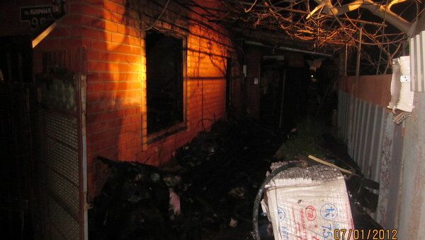 Пожар в частном доме близ Краснодара.