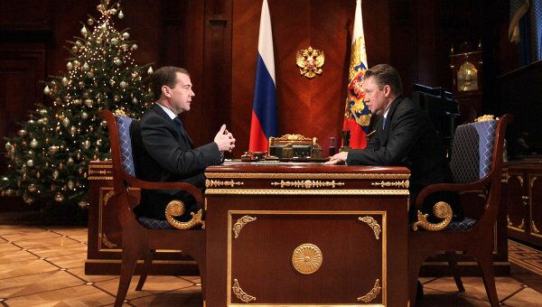 Встреча президента РФ Дмитрия Медведева с Алексеем Миллером