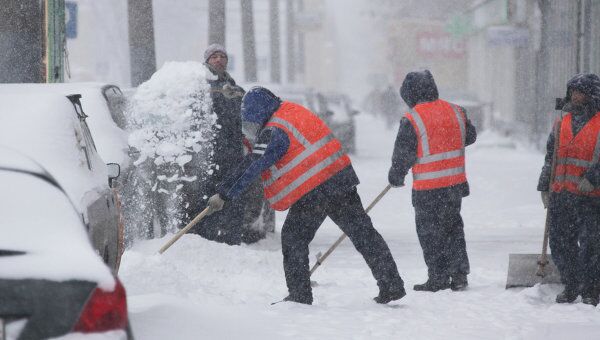 Сильный снегопад в Москве. АРхив