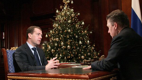 Встреча президента РФ Дмитрия Медведева с Алексеем Миллером