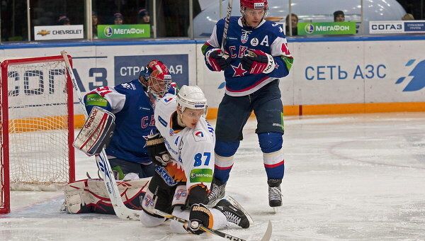 Хоккеисты Северстали обыграли СКА в матче КХЛ в Петербурге
