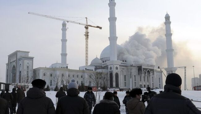 Пожар в мечети в Астане