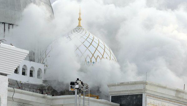 Пожар в мечети в Астане