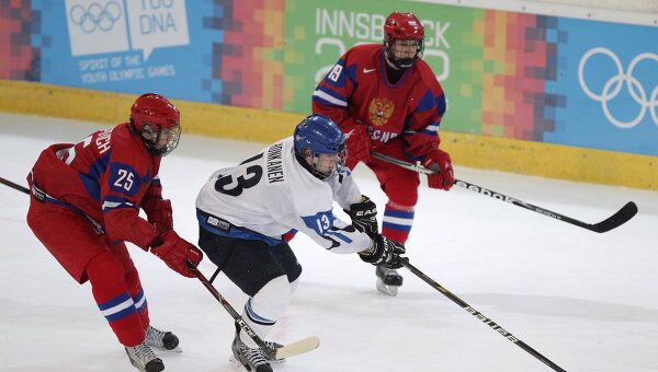 Игровой момент матча Финляндия – Россия