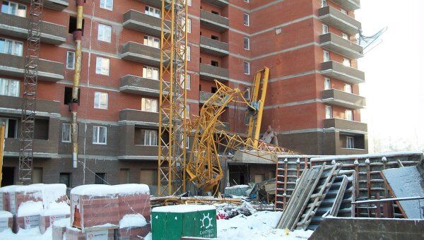 Кабина башенного крана упала в Одинцово Московской области