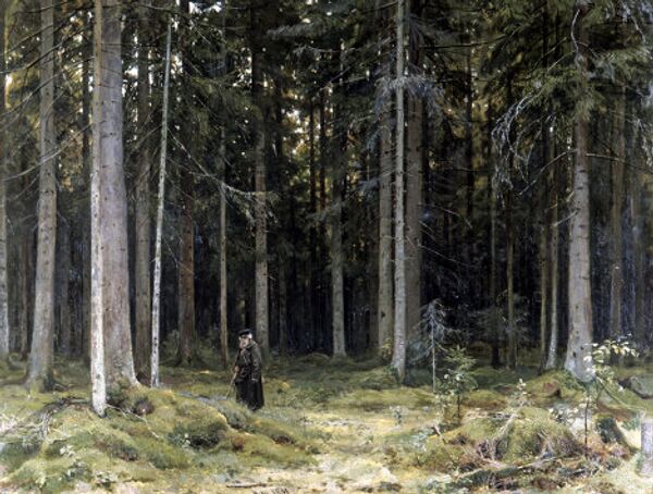 Картина В лесу графини Мордвиновой художника И.И. Шишкина