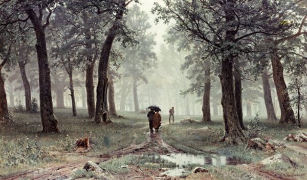 Картина Шишкина Дождь в дубовом лесу