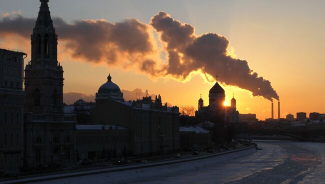 Сильные морозы в Москве. Архивное фото