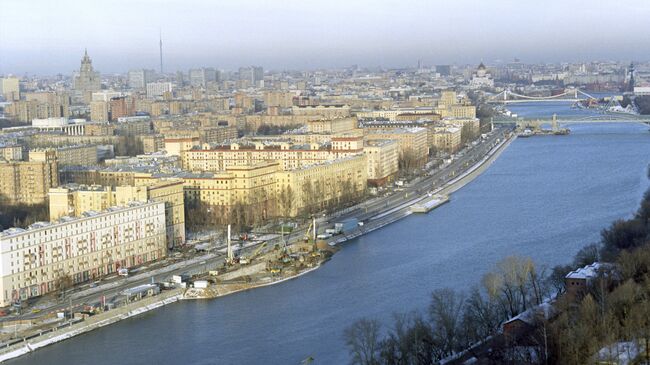 Зимняя Москва с высоты птичьего полета