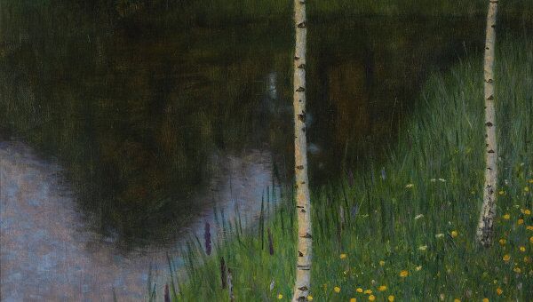 Густав Климт Березы на берегу озера, 1901 год