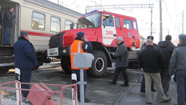 Столкновение электрички с пожарной машиной в Подмосковье