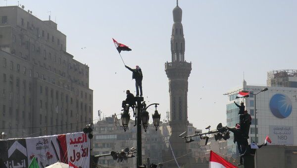 Празднование Дня революции в Египте на площади Тахрир