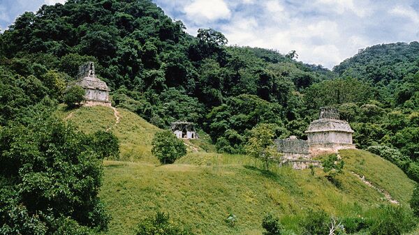 Остатки древнего города индейцев майя в Мексике. Архив