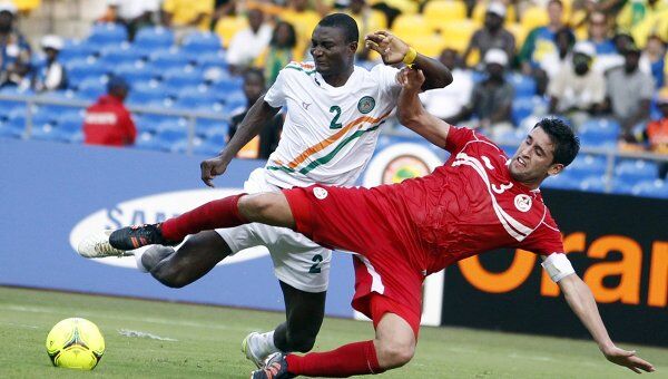 Игровой момент матча Тунис - Нигер