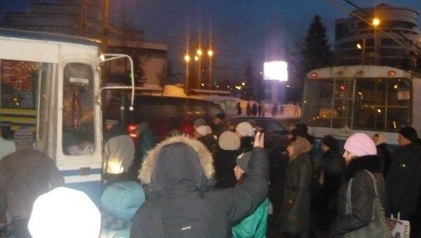 Десятки троллейбусов попали в затор из-за ДТП в центре города Иваново