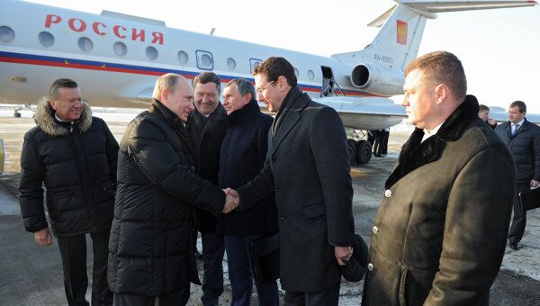Премьер-министр РФ В.Путин прибыл в Тамбов