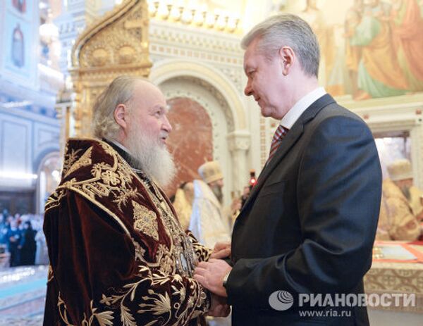 С.Собянин поздравил патриарха Московского и всея Руси Кирилла с годовщиной интронизации