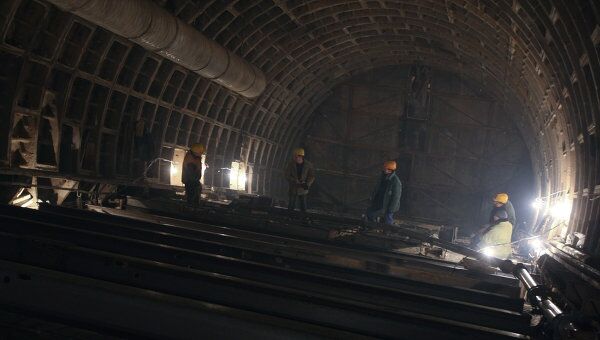 Строительство станции Московского метро