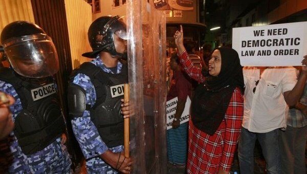 Акция протеста оппозиции на Мальдивских островах