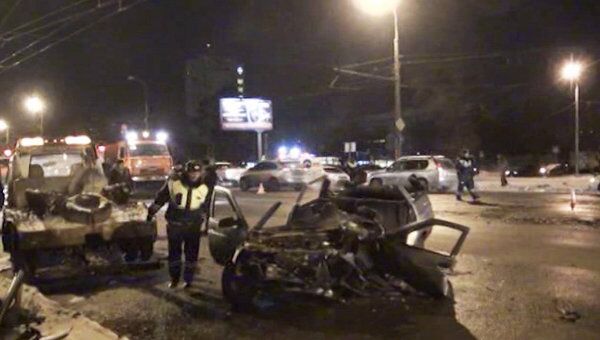 Пять машин столкнулось на Ярославском шоссе в Москве. Видео с места ДТП