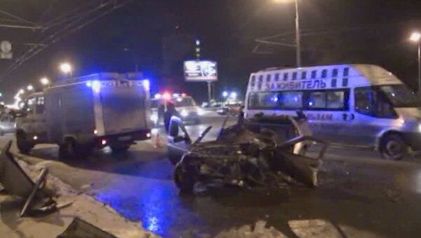 Авария с участием пяти машин в Москве. Съемки очевидца с места ДТП