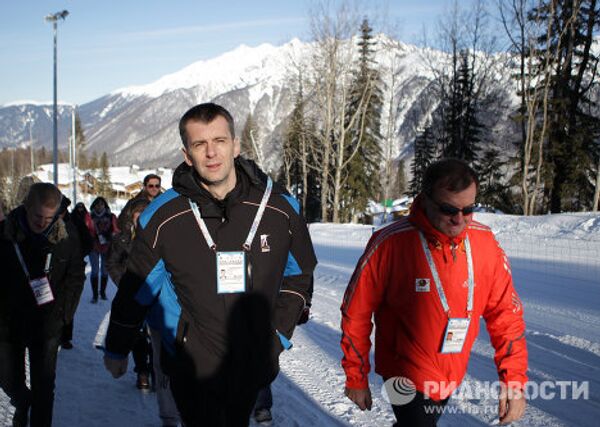 Михаил Прохоров посетил лыжно-биатлонный комплекс в Красной Поляне