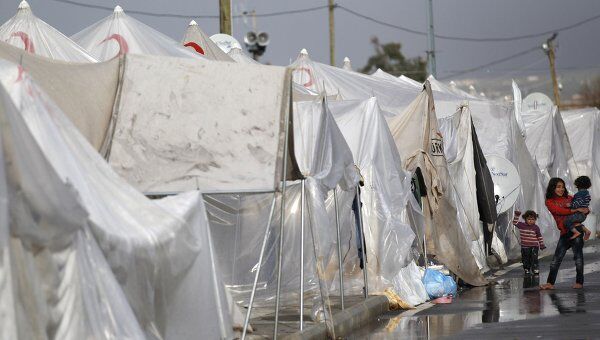 Лагерь беженцев на турецко-сирийской границе в провинции Хатай