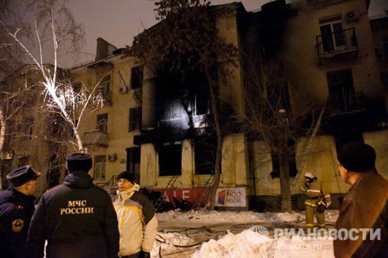 Последствия взрыва газового баллона в кафе Белладжио в Волгограде